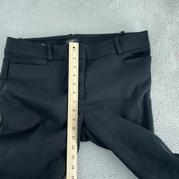 Ann Taylor Loft Black Skinny Pants Size 8 Blend Mid-Rise Womens 5778 - Picture 6 of 11